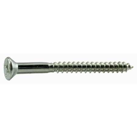 Midwest Fastener Wood Screw, #12, 2-1/2 in, Zinc Plated Steel Flat Head Phillips Drive, 100 PK 02597